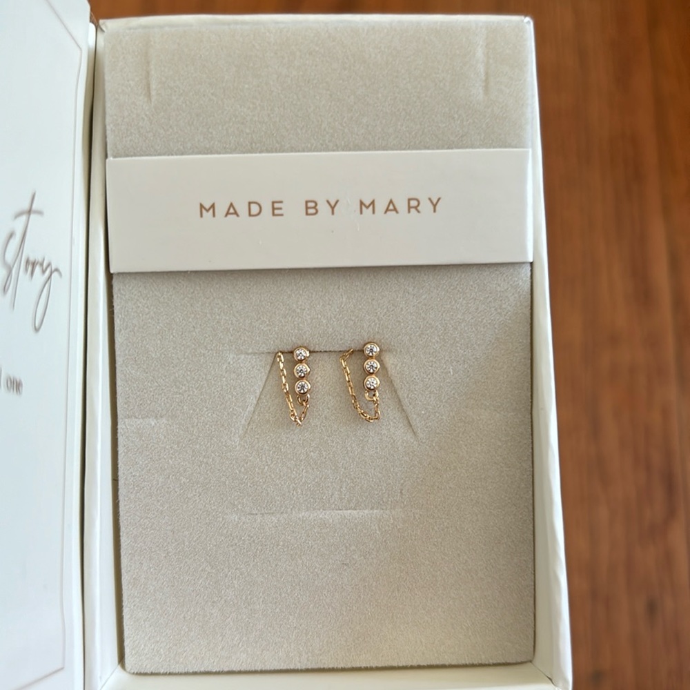 CZ Poppy Chain Huggie Studs